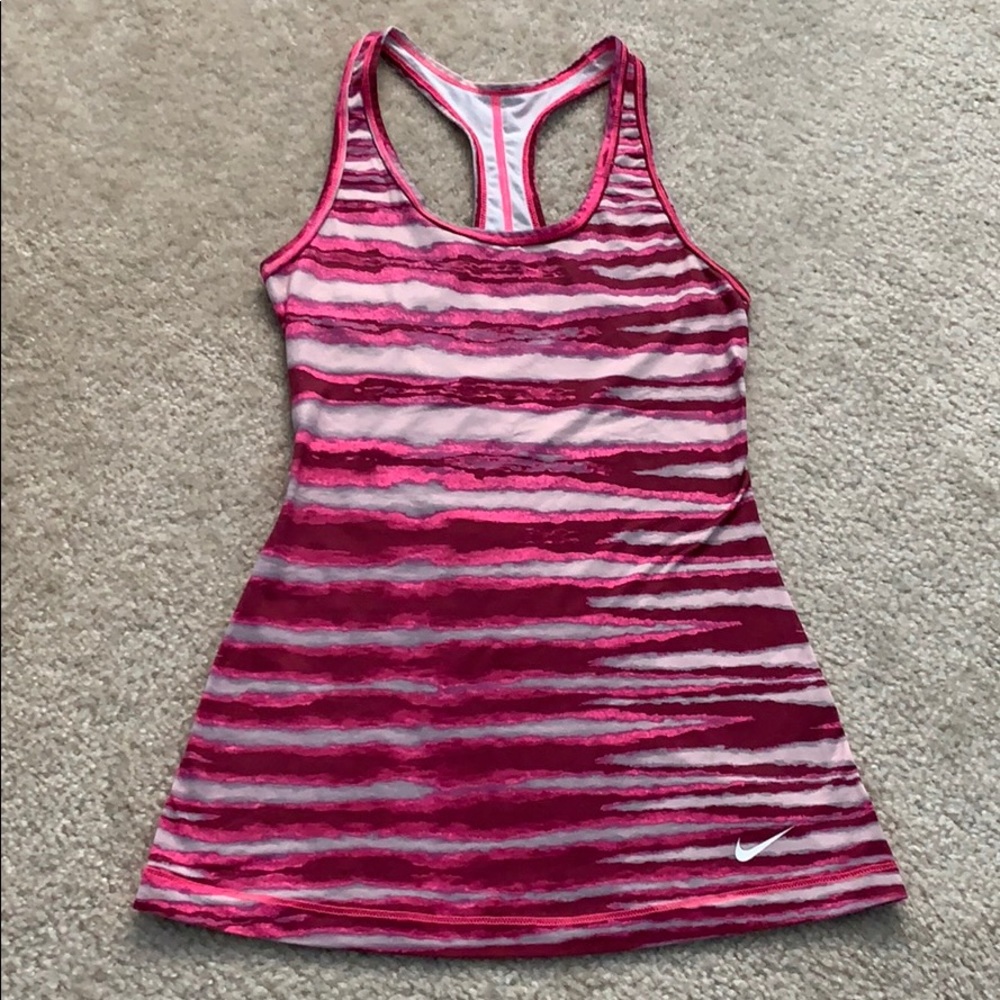 NIKE DRI-FIT Women’s Pink Stripped Workout Tee